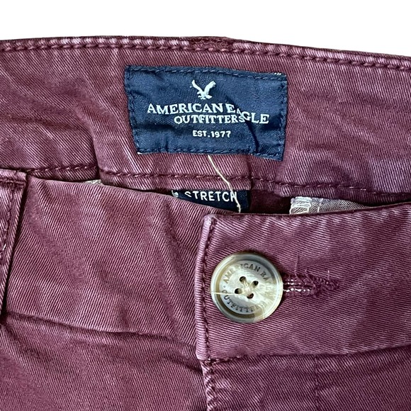American Eagle Skinny Stretch Jeans Size 6 Regular‎ Wine Cotton Blend 30X30 - Picture 4 of 6